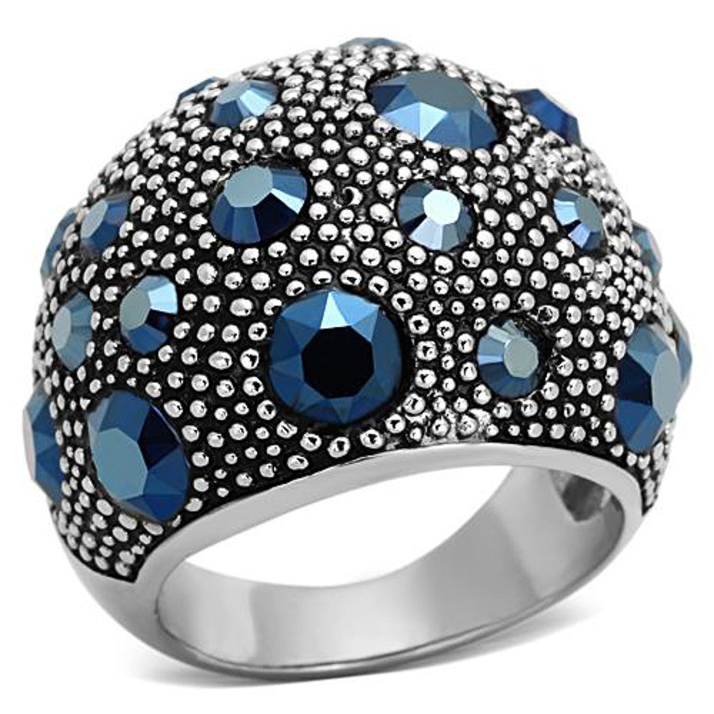 WOMEN'S STAINLESS STEEL 5.63 CT MONTANA CRYSTAL COCKTAIL FASHION RING SIZE 5-10